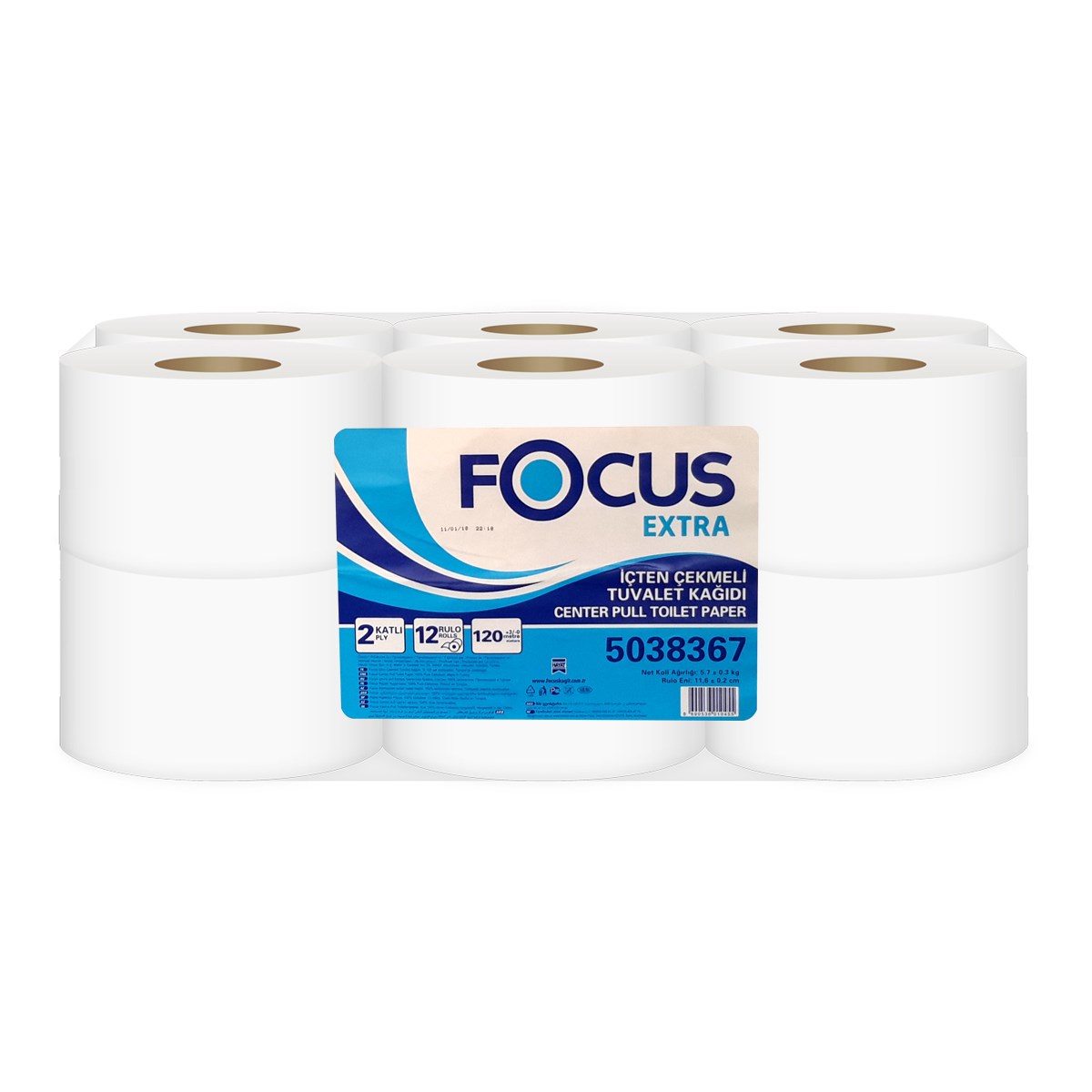 Focus Extra İçten Çekmeli Tuvalet Kağıdı 120 Metre (12 Adet)